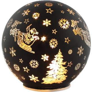 👉 Ornament zwart glas Peha Kerstbol Led 12 Cm Mat 8712953024256