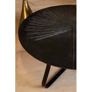 👉 Salontafel zwart aluminium One Size Bellin Palm H32 x Ø80 cm 8720014608093