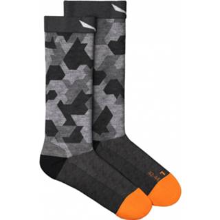 👉 Sock mannen grijs zwart Salewa - Pedroc Camu All Mountain Crew Wandelsokken maat 42-44, zwart/grijs 4053866402293