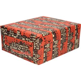 👉 Inpakpapier 3x Rollen Sinterklaas Inpakpapier/cadeaupapier Donkerrood 2,5 X 0,7 Meter - Cadeaupapier 8720276500043