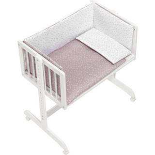 👉 Wit roze Interbaby Wieg/co-sleeper Universo 55 X 85 Cm Wit/roze 5-delig 8435440341567