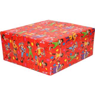 👉 Inpakpapier 3x Rollen Inpakpapier/cadeaupapier Club Van Sinterklaas Rood 200 X 70 Cm - Cadeaupapier 8720276549059