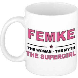 👉 Mok vrouwen Femke The woman, myth supergirl collega kado mokken/bekers 300 ml