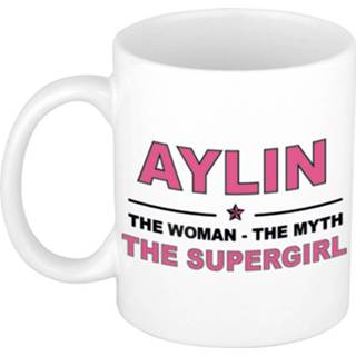 👉 Mok active vrouwen Aylin The woman, myth supergirl collega kado mokken/bekers 300 ml