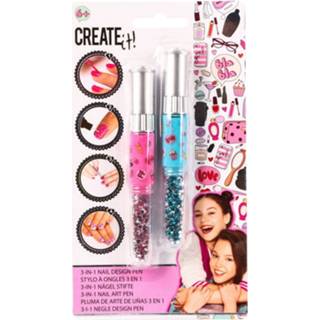 👉 Blauw roze Create It! Nail Art Pen Blauw/roze 8719095355095