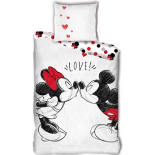 👉 Dekbedovertrek wit katoen Disney Mickey & Minnie 140 X 200 Cm 5407007983360