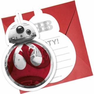 👉 Rood papier Procos Uitnodigingen Star Wars 18 X 16 Cm 12-delig 5201184885543