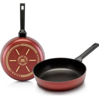 👉 Koekenpan rood Mehrzer Metropolitan - Diepe Diameter 28 Cm 3858893160878