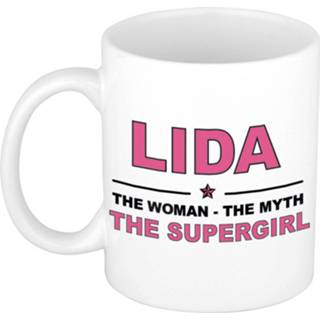 👉 Beker multi keramiek vrouwen active Liza The woman, myth supergirl verjaardagscadeau mok / 300 ml