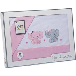 👉 Roze katoen Gamberritos Beddenset Olifant 76 X 110 Cm 3-delig 8432443613998