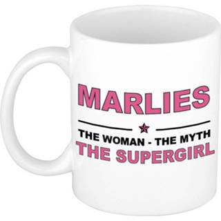 👉 Beker One Size meerkleurig vrouwen Naam cadeau Marlies - The woman, myth supergirl koffie mok / 300 ml naam/namen mokken voor o.a verjaardag/ moederdag/ pensioen/ geslaagd/ bedankt 8720276267922