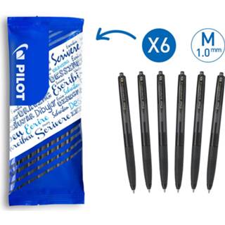 👉 Balpen zwart medium Pilot Super Grip-g 1 Mm Intrekbare - Pak Van 6 3131910550723