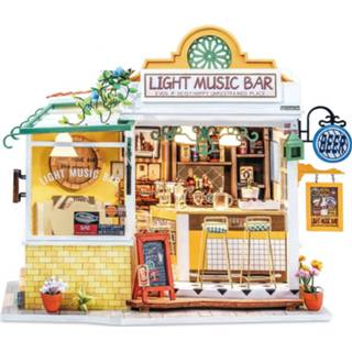 👉 Poppenhuis houten Robotime Licht Muziek Bar Dg147 - Modelbouw Diy 6946785115833