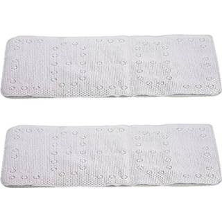 👉 Badmat Set Van 2x Stuks Badmatten/douchematten Anti-slip Melkwit 43 X 90 Cm - Badmatjes 8720576472590