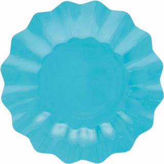 Diepe bord turkoois papier multikleur Turquoise Bordjes 21 Cm 8718758878940