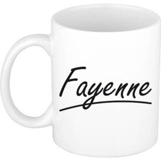 👉 Beker Naam Cadeau Mok / Fayenne Met Sierlijke Letters 300 Ml - Mokken 8720576548134