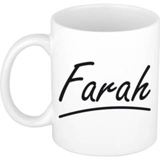 Beker Naam Cadeau Mok / Farah Met Sierlijke Letters 300 Ml - Mokken 8720576548110