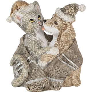 👉 Meerkleurig Clayre & Eef Decoratie hond en kat 8*5*9 cm 6PR4634 8717459793965