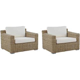 👉 Terrasstoel Beliani Ardea - Tuinstoel Set Van 2-natuurlijk-rotan 4251682251693