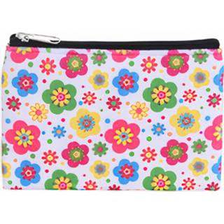 👉 Portemonnee polyester wit meisjes Free And Easy Bloemen 13 X 9,5 Cm 8719817822782