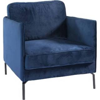 👉 Sense' Living Fauteuil Jasmin 80 X 92 X 86 Cm Fluweel Blauw
