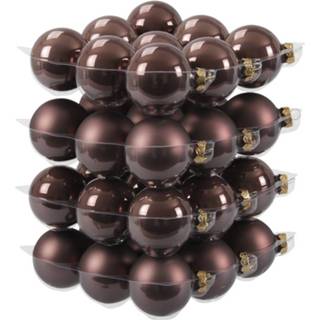 👉 Kerstbal bruine bruin glans glas active 36x Donkerbruine kerstballen mat/glans 6 cm kerstversiering