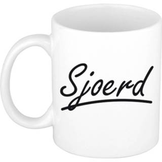 👉 Beker mannen Naam cadeau mok / Sjoerd met sierlijke letters 300 ml