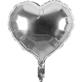 👉 Folieballon zilver Boland Hart 40 X 45 Cm 8712026223012