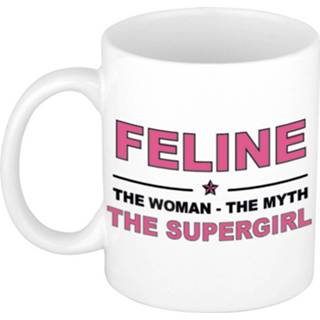 👉 Mok active vrouwen Feline The woman, myth supergirl collega kado mokken/bekers 300 ml