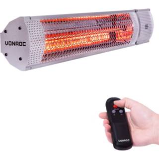 👉 Afstandsbediening zilver Vonroc Heater Marsili 2000w - 2 Warmteniveaus Lowglare Element Met 8717479092659
