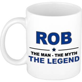 👉 Beker keramiek active mannen Rob The man, myth legend verjaardagscadeau mok / 300 ml