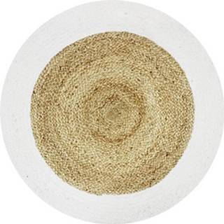 👉 Vloerkleed wit Grappig - Ø 70 Cm Gestreept 3218110700742