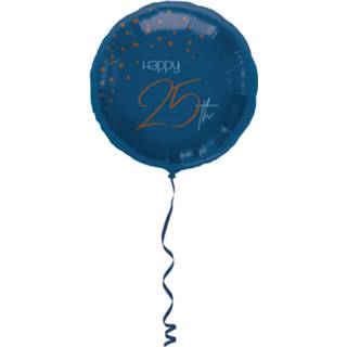 👉 Folieballon blauw Folat Elegant True Happy 25th 45 Cm 8720585169757