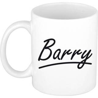 👉 Beker Naam Cadeau Mok / Barry Met Sierlijke Letters 300 Ml - Mokken 8720576522462