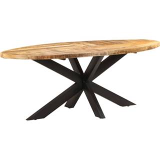 👉 Eettafel mannen Vidaxl Ovaal 200x100x75 Cm Ruw Mangohout 8720286105672