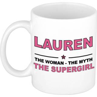 👉 Mok active vrouwen Lauren The woman, myth supergirl collega kado mokken/bekers 300 ml