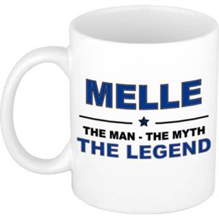 👉 Beker mannen Melle The Man, Myth Legend Cadeau Koffie Mok / Thee 300 Ml - Naam Mokken 8720276094580