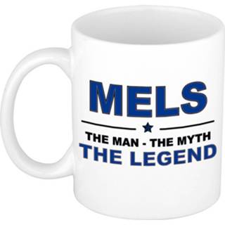 👉 Beker mannen Mels The Man, Myth Legend Cadeau Koffie Mok / Thee 300 Ml - Naam Mokken 8720276094566