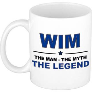 👉 Beker keramiek active mannen Wim The man, myth legend verjaardagscadeau mok / 300 ml