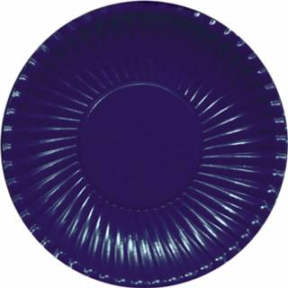 👉 Bord blauwe karton 30x Donkerblauwe Wegwerp Bordjes Van 23 Cm - Feestbordjes 8720147953480