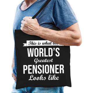 👉 Boodschappentas zwart mannen This Is What The Worlds Greatest Pensioner Looks Like Pensioen Cadeau Tas Heren - Feest Boodschappentassen 8720276347907