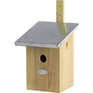👉 Vogelhuisje houten Vogelhuisje/nesthuisje 33 Cm Met Zinken Dak - Vogelhuisjes 8720147989304