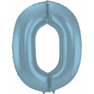 👉 Folieballon Folat Cijfer 0 Pastelblauw 86 Cm 8714572659406