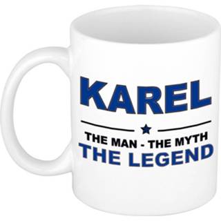 👉 Mok active mannen Karel The man, myth legend collega kado mokken/bekers 300 ml