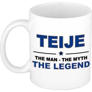 👉 Beker keramiek active mannen Teije The man, myth legend verjaardagscadeau mok / 300 ml