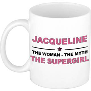 👉 Mok active vrouwen Jacqueline The woman, myth supergirl collega kado mokken/bekers 300 ml