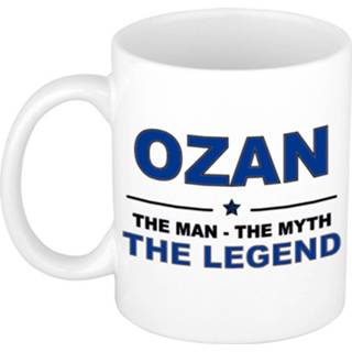 👉 Beker keramiek active mannen Ozan The man, myth legend verjaardagscadeau mok / 300 ml