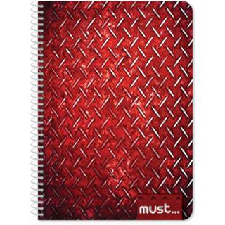 👉 Notitieboek rood papier Must Diamond-plate B5 90 Vellen 8720585139828