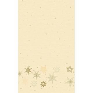 👉 Kerstversiering beige gouden Papieren Tafelkleden Met Sterren 138 X 220 Cm - Tafellakens 8720276379755