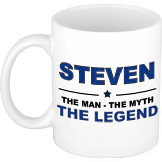 👉 Beker keramiek active mannen Steven The man, myth legend verjaardagscadeau mok / 300 ml